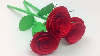 How to Make Small Rose Flower with Paper  Easy Paper Roses Flowers Step by Step  DIY Rose Of Paper [upl. by Adirahs626]