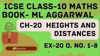 ICSE Class 10 202425 Ch20 Heights And Distances Q No 18 Chapter From ML AGGARWAL Part1 [upl. by Benioff]