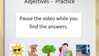 Adjectives Part 1  Video and Worksheet [upl. by Ubana]