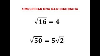 Simplificar una raíz cuadrada [upl. by Yelkreb897]