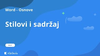 8 Stilovi i sadržaj u Wordu [upl. by Fritts]