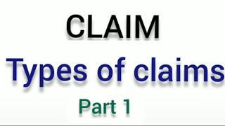 Claim settlement  types of claim  part 1 [upl. by Aretta]