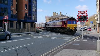 Rare Massive Crossing at Canute Road Level Crossing Southampton [upl. by Sotos]