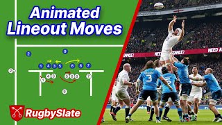 Rugby Lineout Moves  Animated Playbook  RugbySlate [upl. by Sidonie]