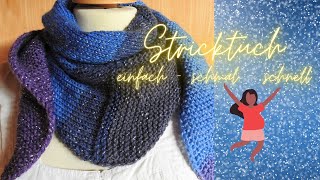 Einfaches Stricktuch  für ca 100g Garn [upl. by Gaile21]