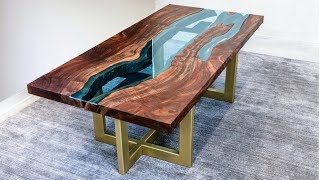 Live Edge River Table  Woodworking HowTo [upl. by Clint]