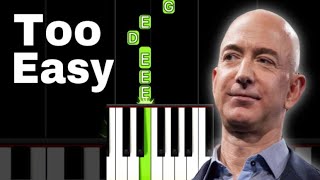 Jeffrey Bezos Song  EASY Piano Tutorial Shorts [upl. by Halihs665]