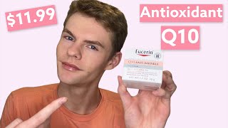 Eucerin Q10 AntiWrinkle Face Cream Review  Antioxidant Facial Moisturizer Eucerin Q10 [upl. by Enyrehtak]