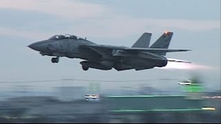 F14 TOMCAT Full Afterburner Take off 1996 Long [upl. by Anizor]