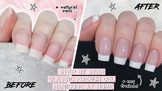 DIY CLASSIC FRENCH GEL MANICURE AT HOME  The Beauty Vault [upl. by Aleunamme136]