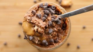 Overnight Oats Recipe CHOCOLATE PEANUT BUTTER Easy Healthy Breakfast Ideas [upl. by Ettenuahs]