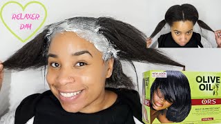 Relaxing my 4c hair ORS Olive Oil Hair Relaxer [upl. by Kilk]