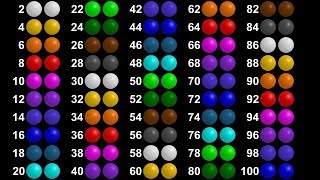 Counting by 2s  Skip Counting with Colorful Balls  Count to 100  The Kids Picture Show [upl. by Atinod]