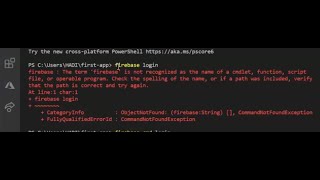 Firebase is not recognized as internal or external command  firebase error  firebase login error [upl. by Godred]