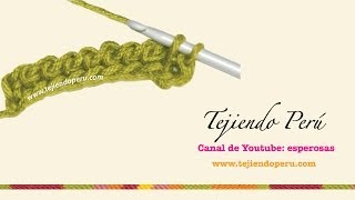 Crochet o ganchillo tunecino técnica básica en 1 y 2 colores [upl. by Lulita30]