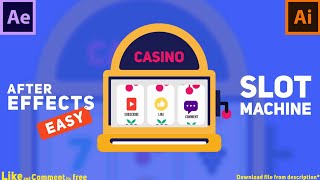 Slot Machine Animation  After Effect [upl. by Ezitram]