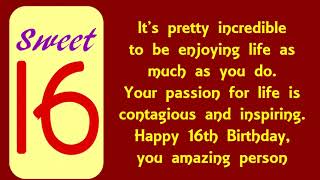 Happy 16th Birthday Wishes  Sweet Sixteen Birthday Messages [upl. by Arrehs]