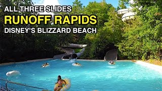 4K Runoff Rapids  3 Unique Tube Slides  Blizzard Beach Orlando FL [upl. by Enenaj733]