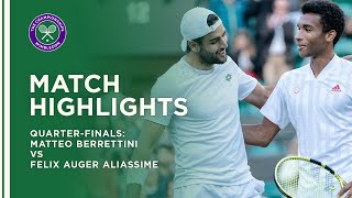 Matteo Berrettini vs Felix Auger Aliassime  QuarterFinal Highlights  Wimbledon 2021 [upl. by Aikahc419]