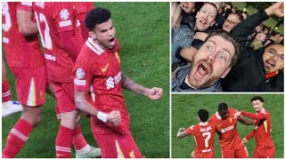 LUIS DIAZ SCORES HATTRICK IN XABIS RETURN LIVERPOOL 40 LEVERKUSEN  MATCH VLOG CHAMPIONS LEAGUE [upl. by Ecirtahs]