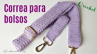 Correa para bolsos tejida con técnica de crochet tunecino [upl. by Madriene609]