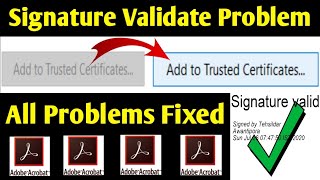 Signature Validate Problem In Adobe Acrobat Reader  JampK Domicile Validating Signature Problem Fixed [upl. by Atter40]