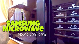 UNBOXING AND TEST  SAMSUNG MICROWAVE OVEN MS23K3513AW [upl. by Anilrac]