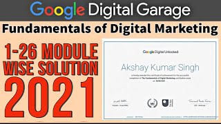 Google Digital Marketing Answers of all Modules 126  Google Digital Garage Answers  Google Course [upl. by Klimesh]