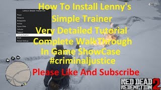 How To install Lennys Simple Trainer Into RDR2 [upl. by Harmony]