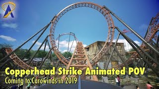 Copperhead Strike Animated POV  Coming to Carowinds in 2019 [upl. by Carol-Jean]