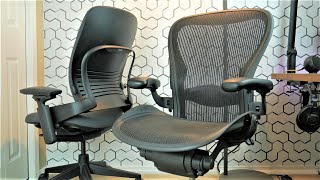 The TRUTH About The Herman Miller AERON Ergonomic Office Chair  Steelcase Leap V2 vs Aeron Review [upl. by Nyl828]