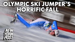 Ski jumper DanielAndre Tande crash  New York Post Sports [upl. by Gen]