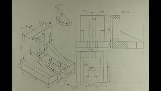 Sectional orthographic  Engineering drawing  Technical drawing [upl. by Ira178]