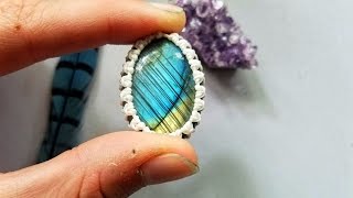 Macrame TutorialHow to Wrap a Cabochon [upl. by Bonaparte]