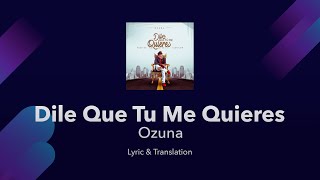 Ozuna  Dile que tu me quieres  Lyrics English and Spanish  Tell them that you love me [upl. by Yelkrab]