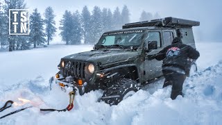 STUCK In Extreme Winter Snow Storm On 4x4 Trip [upl. by Comptom]