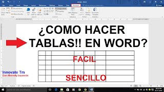 COMO HACER TABLAS EN WORD SUPER FÁCIL Y SENCILLO [upl. by Anayk180]