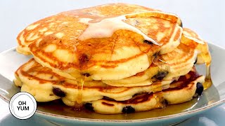 Professional Baker Teaches You How To Make BLUEBERRY PANCAKES [upl. by Armanda]