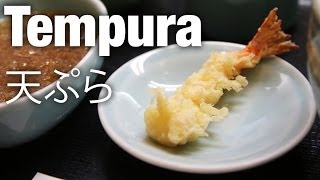 Eating Tempura 天ぷら at Tenmatsu Restaurant Tokyo [upl. by Grochow362]