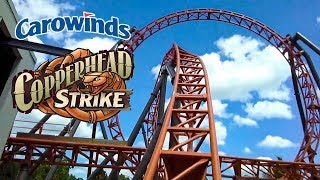 2019 Copperhead Strike Roller Coaster On Ride Front Seat HD POV Carowinds [upl. by Ynnav]