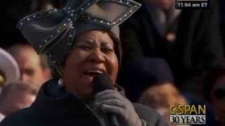 Aretha Franklin sings at President Barack Obamas 2009 Inauguration CSPAN [upl. by Adeirf]