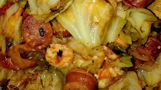 Spicy Cabbage wSausage amp Shrimp [upl. by Mendelsohn887]