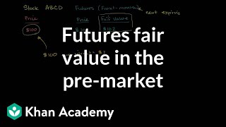 Futures fair value in the premarket  Finance amp Capital Markets  Khan Academy [upl. by Neill]