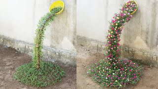 Beautiful Portulaca Mossrose planting waterfall garden ideas for small gardens [upl. by Ultima]