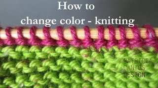 How to change color knitting [upl. by Nywg]