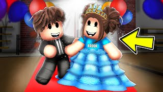 Baby Brooks FIRST SCHOOL DANCE In Roblox Brookhaven [upl. by Ashlin]