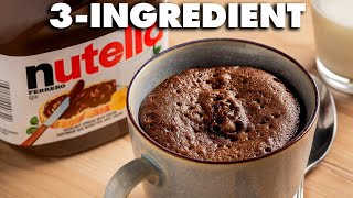 3 Ingredient Nutella Brownies In A Mug Recipe [upl. by Aldred]