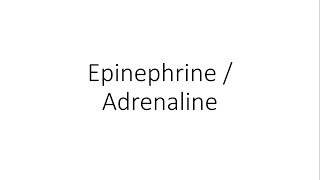 Epinephrine  Adrenaline  Pharmacology [upl. by Cormick]