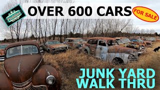 40 year old JUNK YARD walk through COOL vehicles EVERYWHERE [upl. by Mildred85]