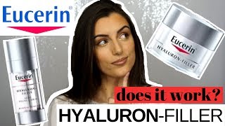 EUCERIN HYALURONFILLER NIGHT PEELINGampSERUM AND DAY CREAM SPF 30 AntiAging Skincare Review [upl. by Ahsinam960]